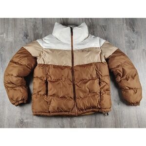 Columbia White, Beige & Brown Colorblock Puff Jacket